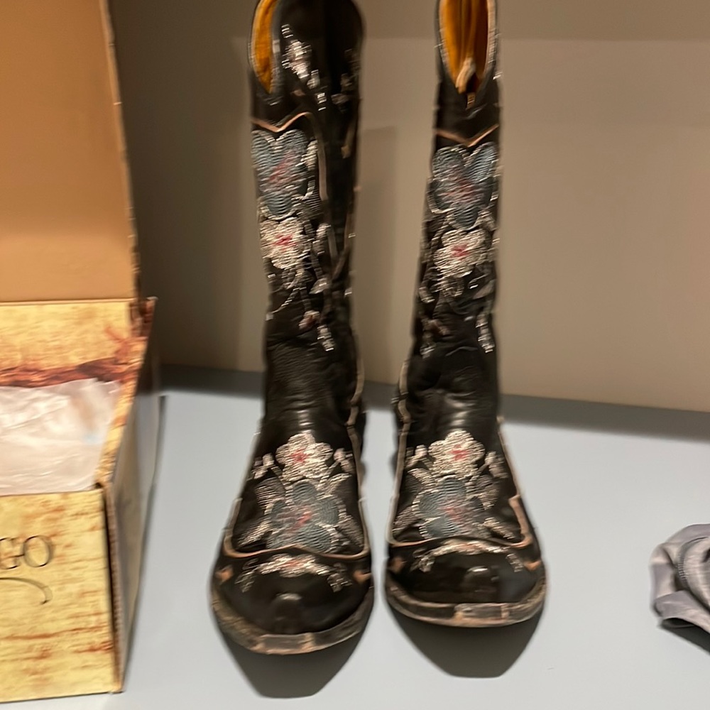Old Gringo Black/Bone Bonnie Pipin 13” cowboy boots